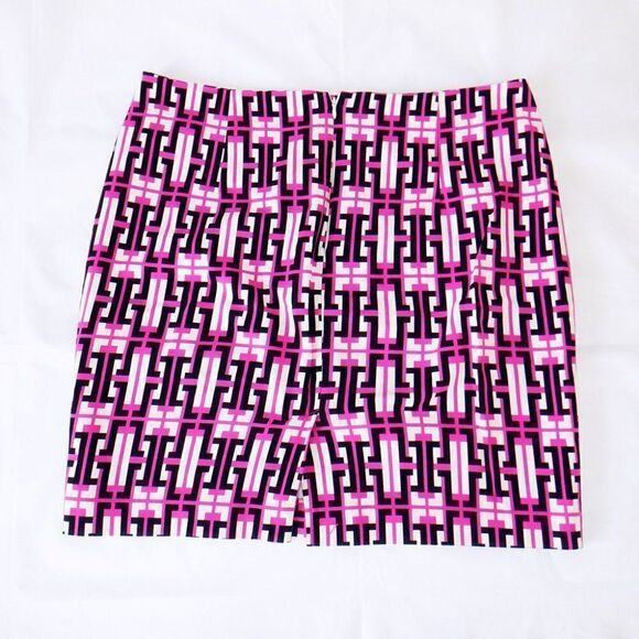 Banana Republic geometric hot pink black skirt Sz14 - Picture 2 of 3